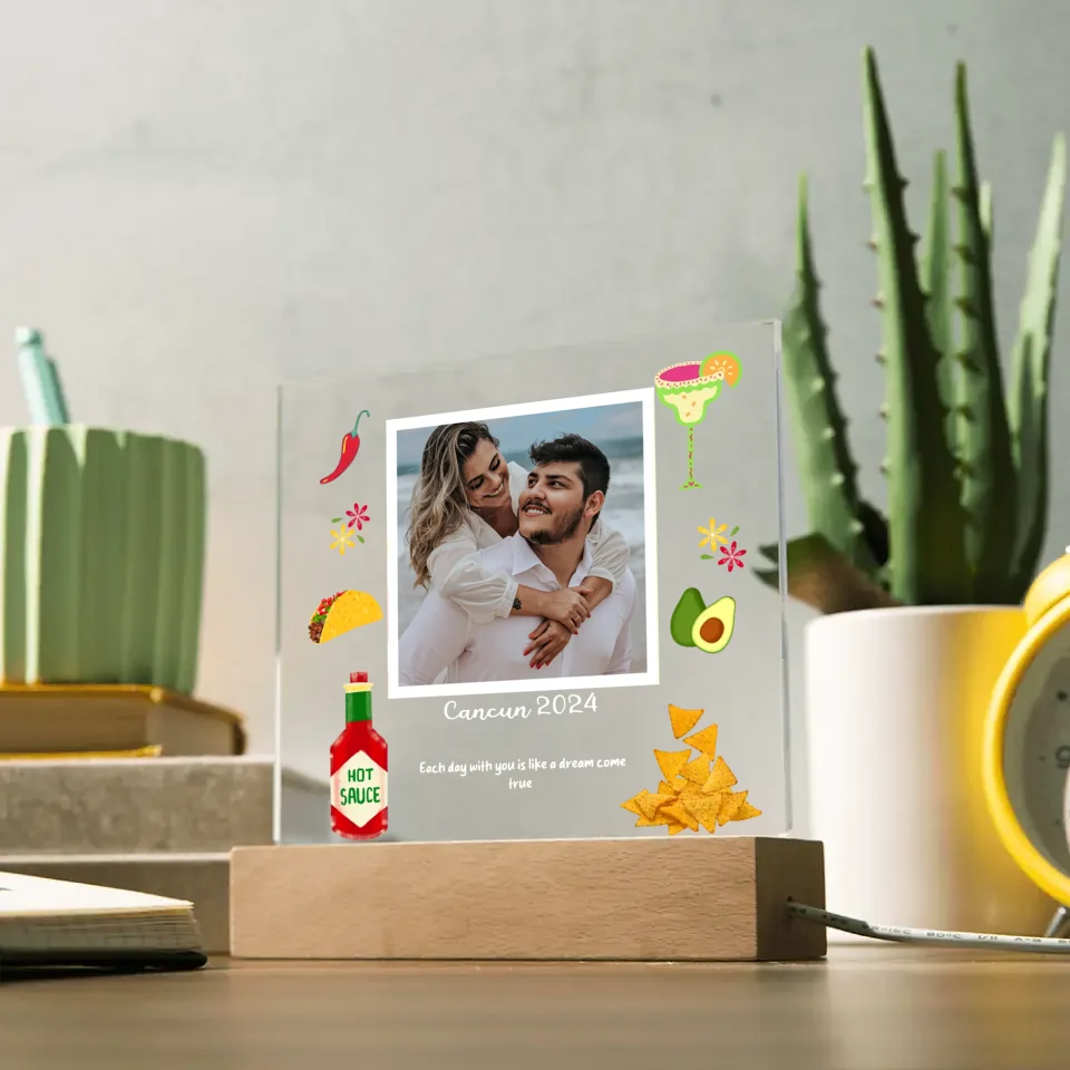 Taco Night Personalized Photo Acrylic Lamp & Nightlight