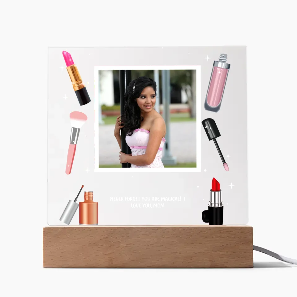 Makeup Themed Personalized Photo Acrylic Lamp & Nightlight