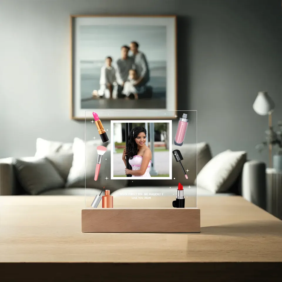 Makeup Themed Personalized Photo Acrylic Lamp & Nightlight