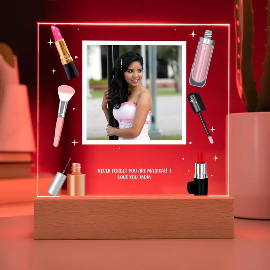 Makeup Themed Personalized Photo Acrylic Lamp & Nightlight