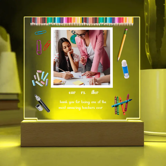 Teacher Appreciation Personalized Photo Acrylic Lamp & Nightlight