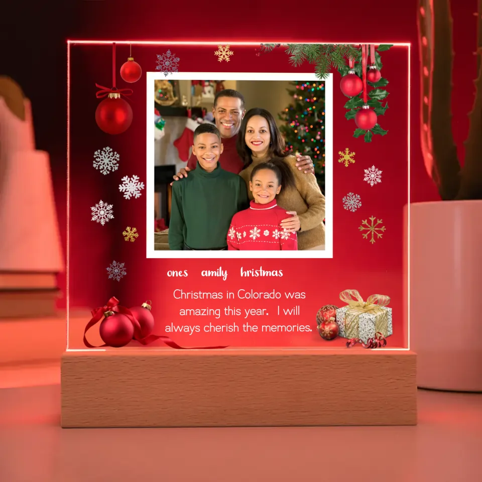 Christmas Personalized Photo Acrylic Lamp & Nightlight