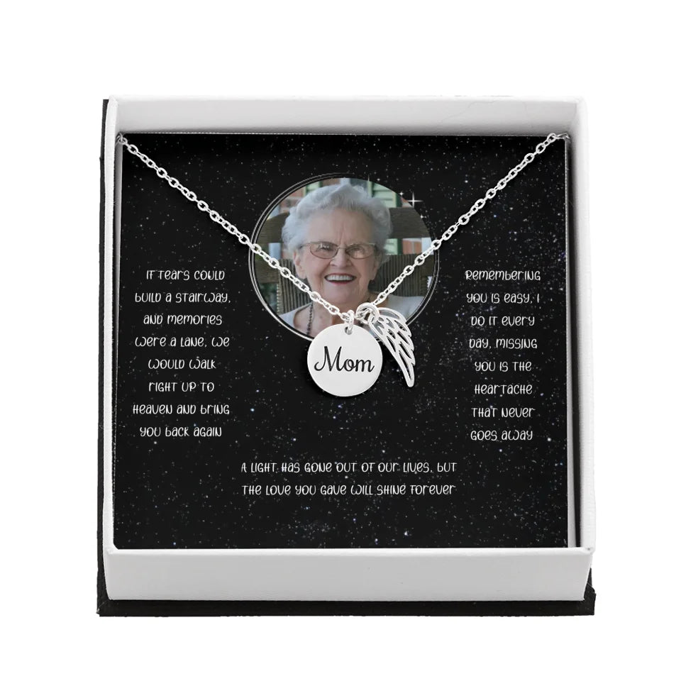 Mom Memorial Angel Wing Necklace