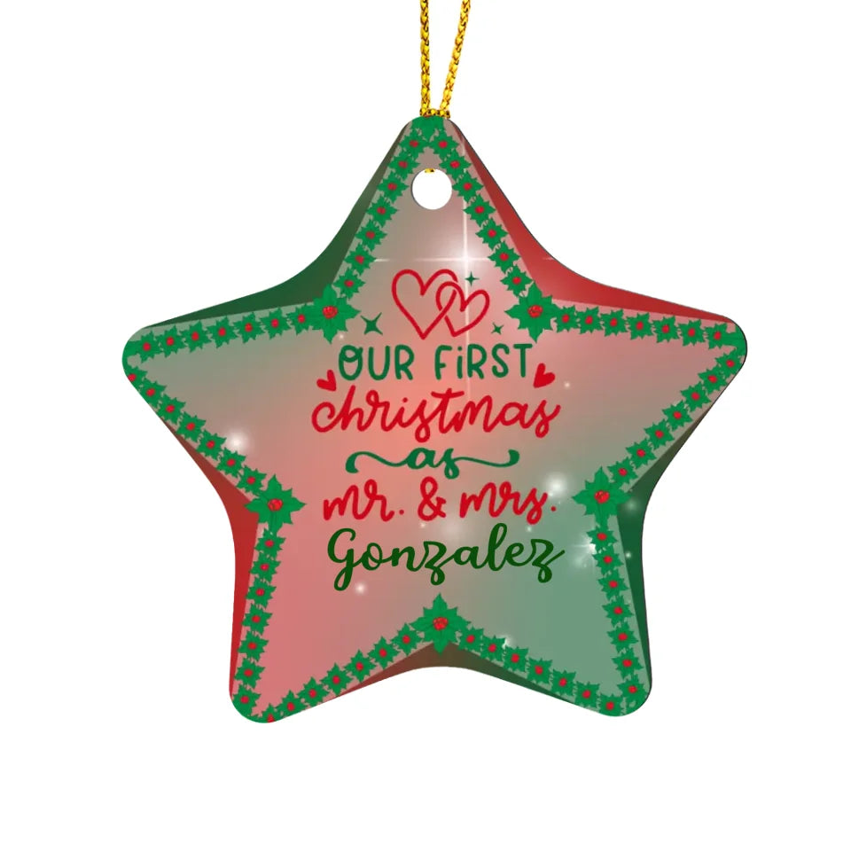 Our First Christmas Personalized Star Ornament