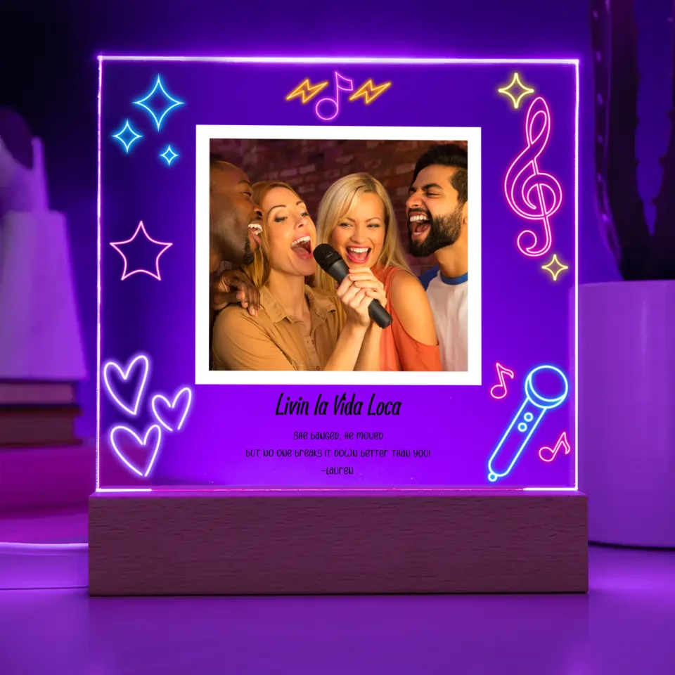 "Karaoke Nights" Themed Acrylic Nightlight