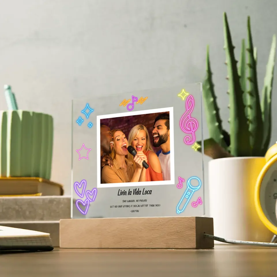 "Karaoke Nights" Themed Acrylic Nightlight