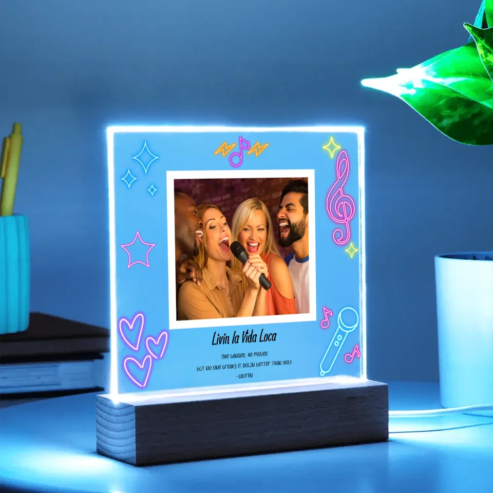 "Karaoke Nights" Themed Acrylic Nightlight