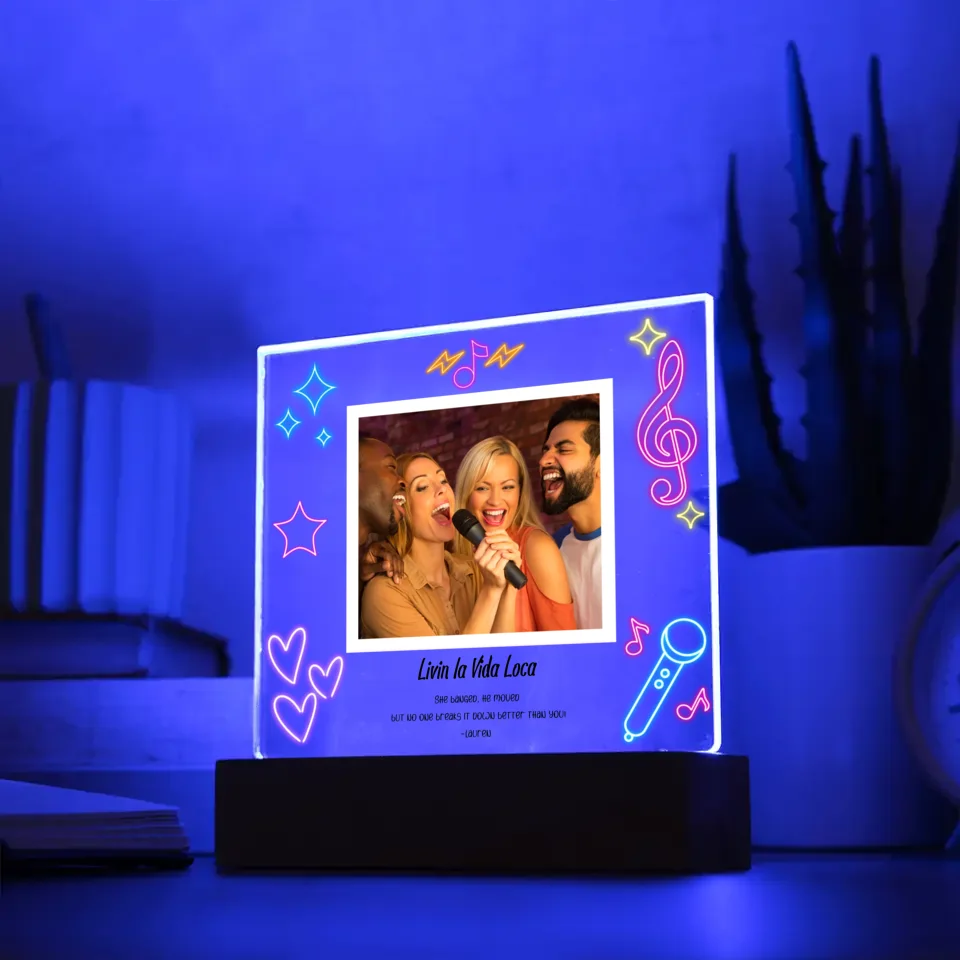 "Karaoke Nights" Themed Acrylic Nightlight