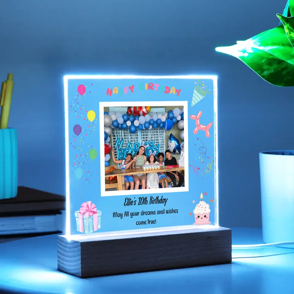 "Happy Birthday" LED Multi-colored Acrylic Nightlight