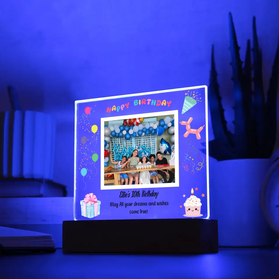 "Happy Birthday" LED Multi-colored Acrylic Nightlight