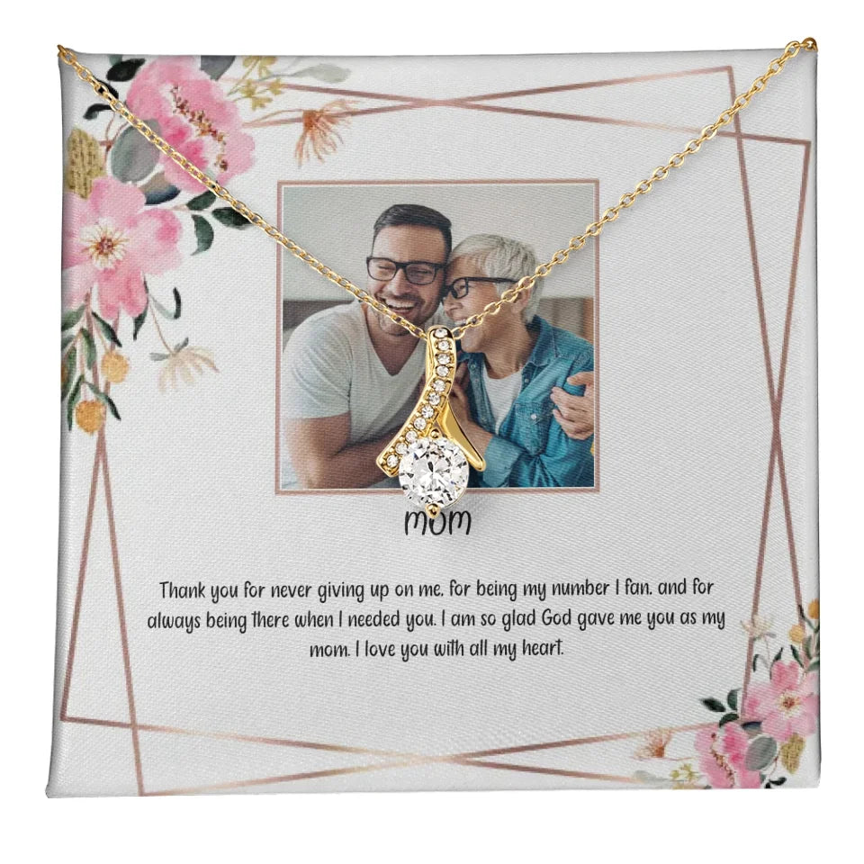 To Mom With Personalized Photo & Necklace