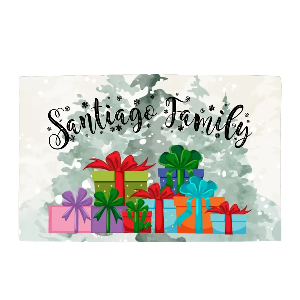 Personalized Holiday Welcome Mat