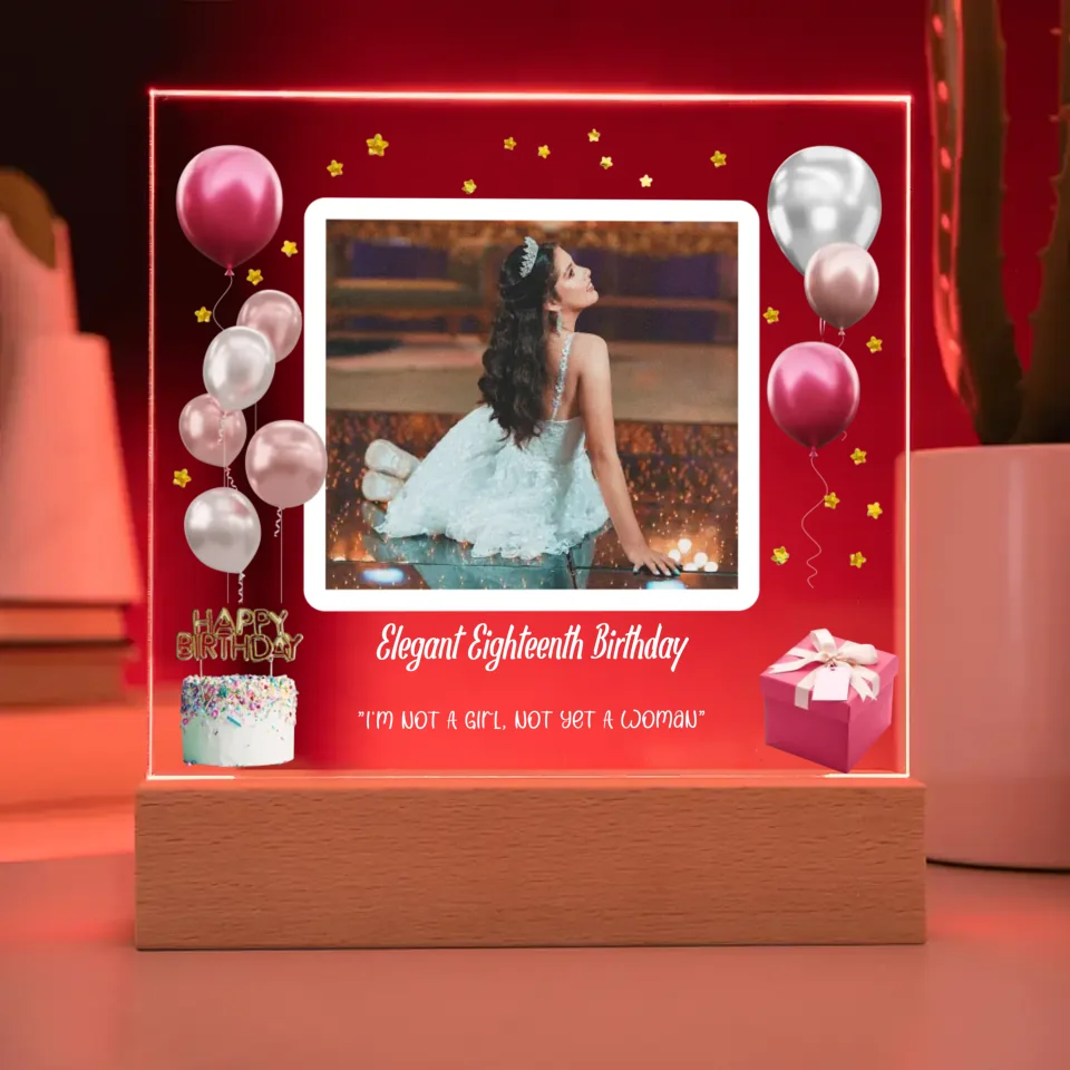 "Birthday Girl" Themed Acrylic Nightlight