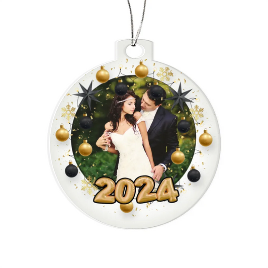 Black and Gold 2024 Custom Ornament