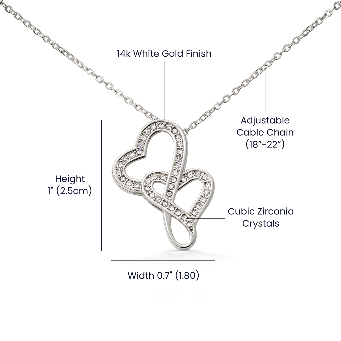 To My Love- Double Heart Pendant Necklace "You're My Always And Forever"