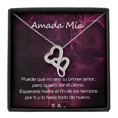 Amada Mía - Esperaría Hasta El Fin De Los Tiempos Por Ti - Cadena Con Dos Corazones Entrelazados