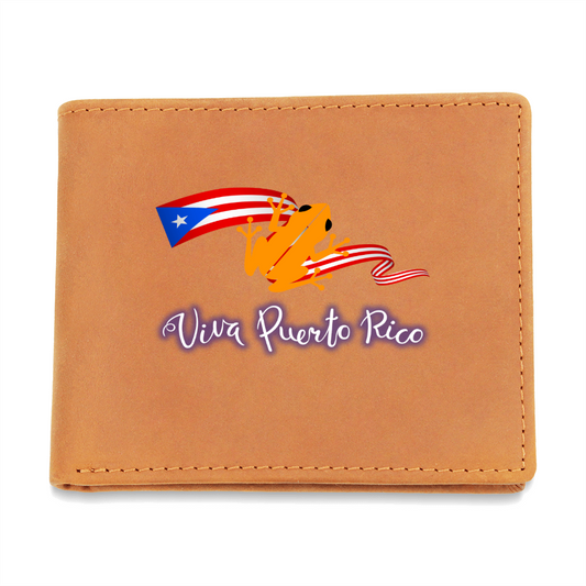 Cartera Para Hombres Viva Puerto Rico - Bandera Y Coqui De Puerto Rico - Men's Leather Wallet - Viva Puerto Rico Coqui And Flag