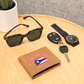 Cartera Para Hombres Mi Papa Esta Pasao - Bandera De Puer to Rico - Men's Leather Wallet - Puerto Rico Flag
