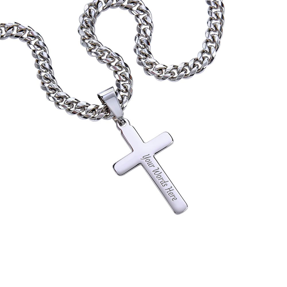 I Love You Dad- Cuban Chain With Cross Necklace