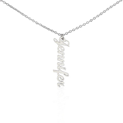 Vertical Name Charm Necklace