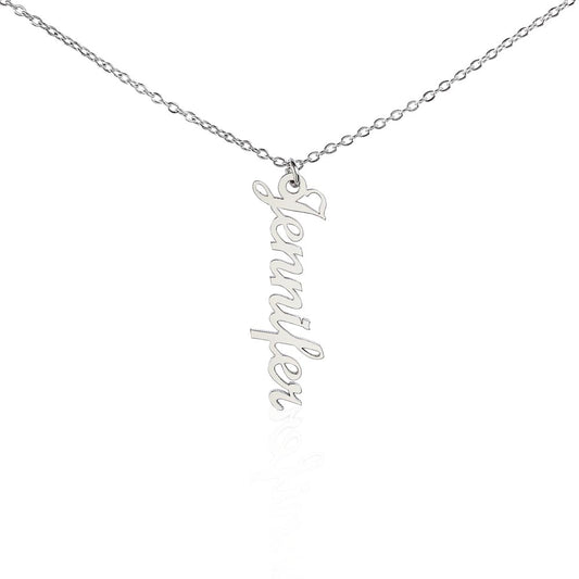 Vertical Name Charm Necklace