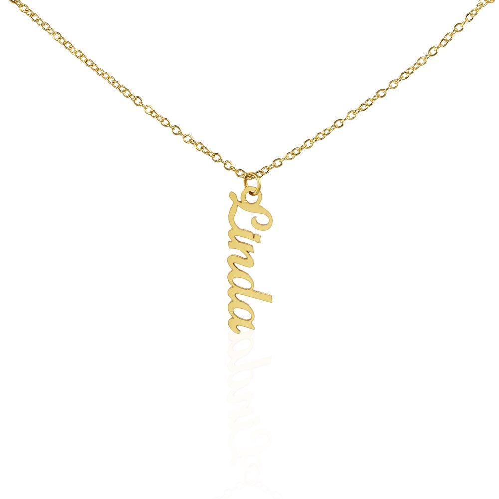 Vertical Name Charm Necklace