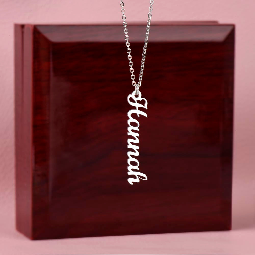 Vertical Name Charm Necklace