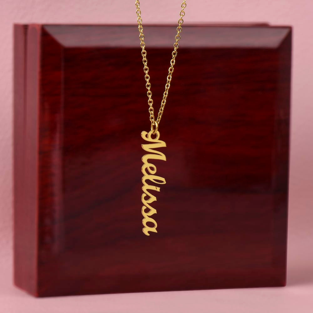 Vertical Name Charm Necklace