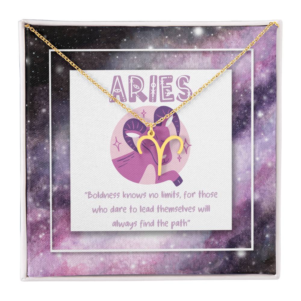 Aries Zodiac Necklace with Inspiring Words