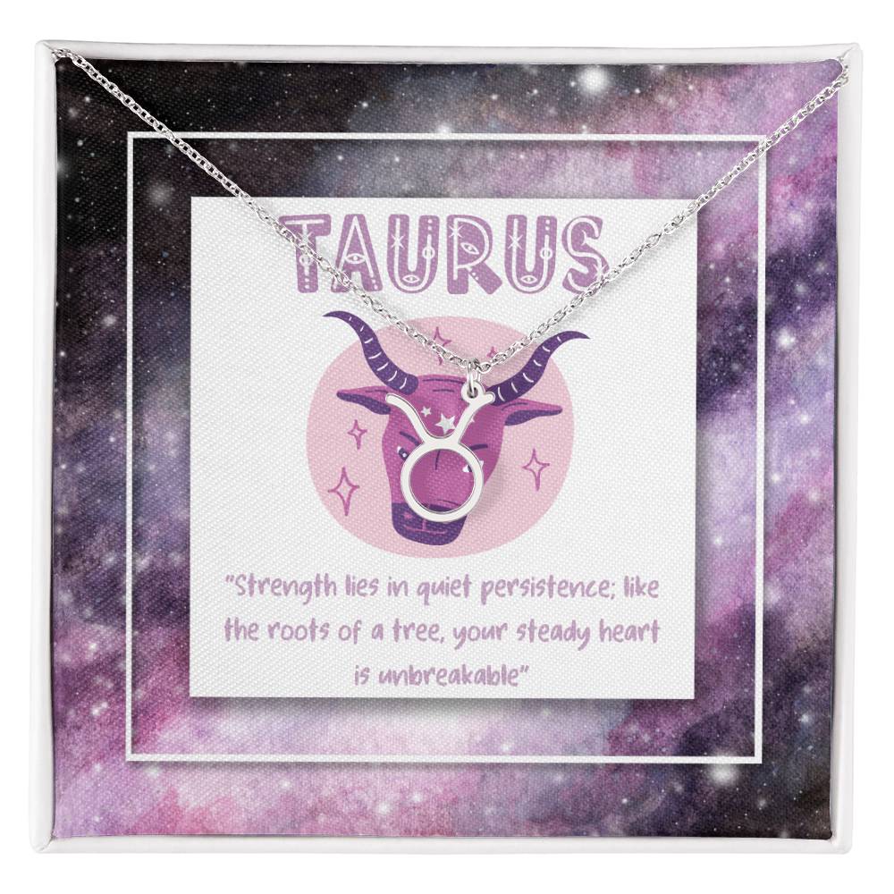 Taurus Zodiac Necklace with Inspiring Words