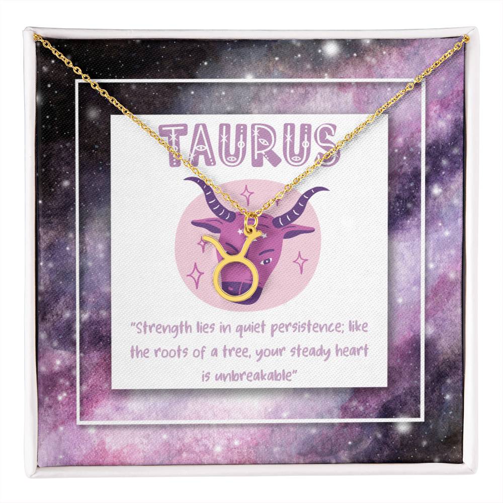 Taurus Zodiac Necklace with Inspiring Words