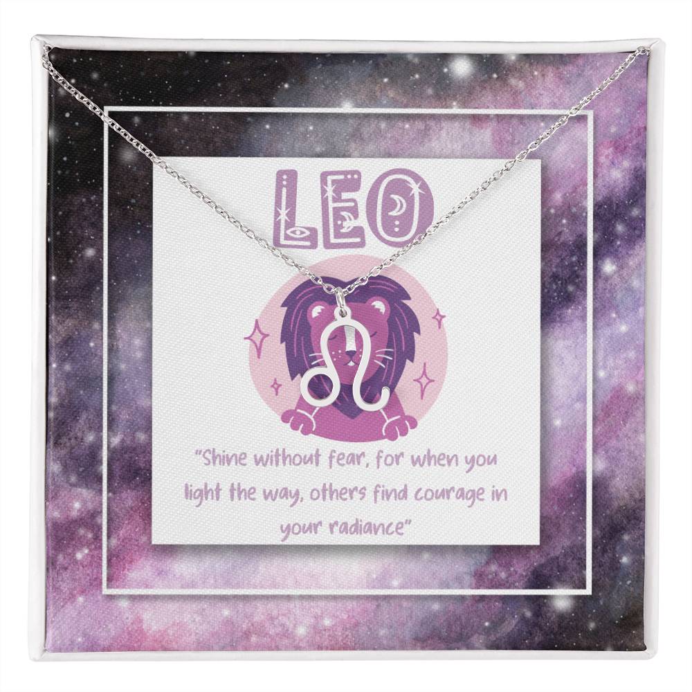 Leo Zodiac Necklace with Inspiring Words