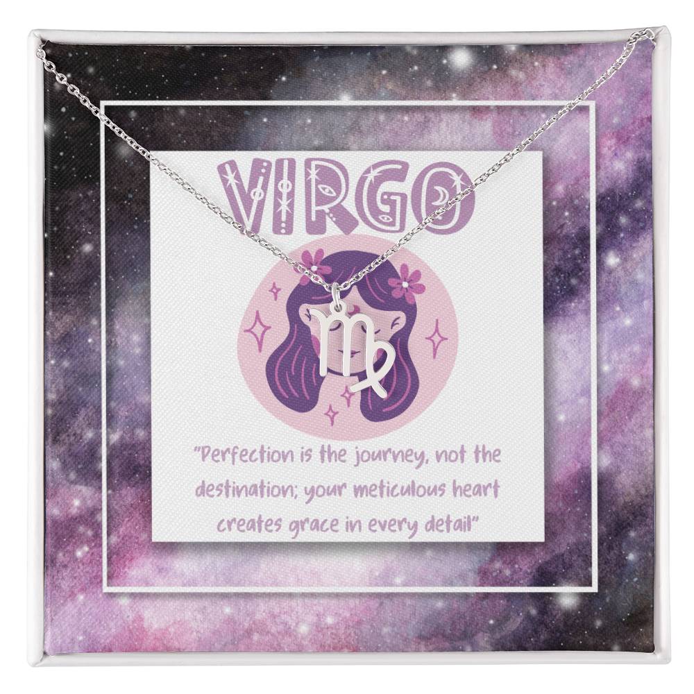 Virgo Zodiac Necklace with Inspiring Words