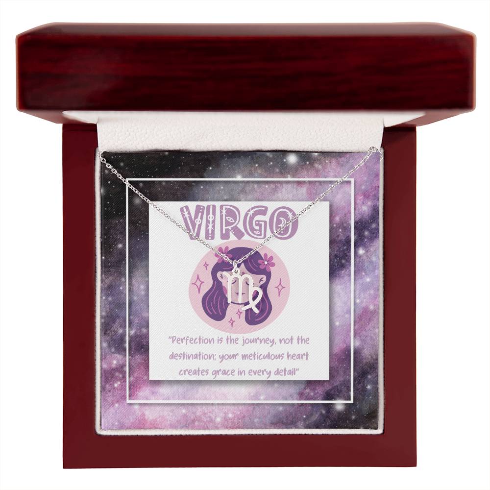 Virgo Zodiac Necklace with Inspiring Words