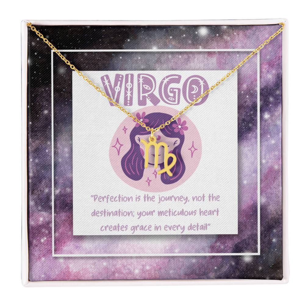 Virgo Zodiac Necklace with Inspiring Words