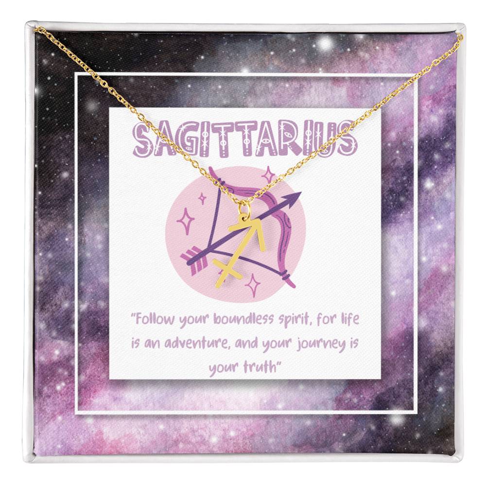 Sagittarius Zodiac Necklace with Inspiring Words