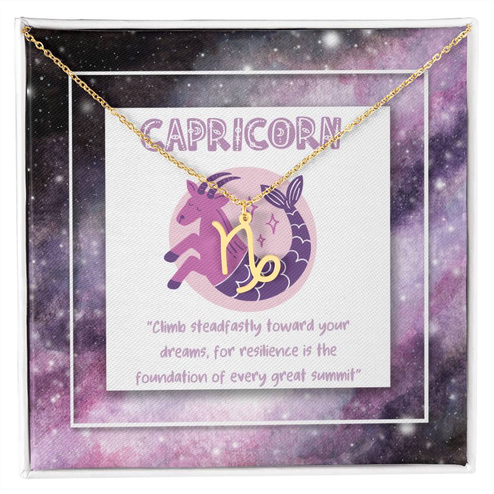 Capricorn Zodiac Necklace with Inspiring Words