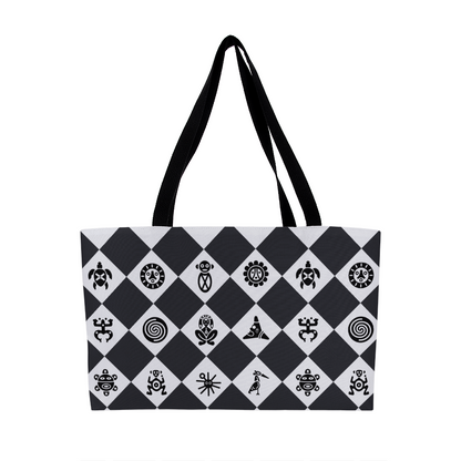 Black And White Puerto Rico Taino Symbol Weekender Bag