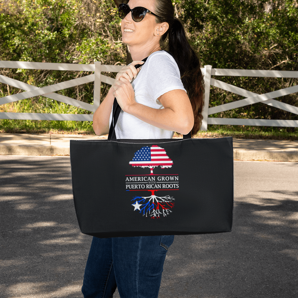 American Grown Puerto Rican Roots Puerto Rico Weekender Tote Bag