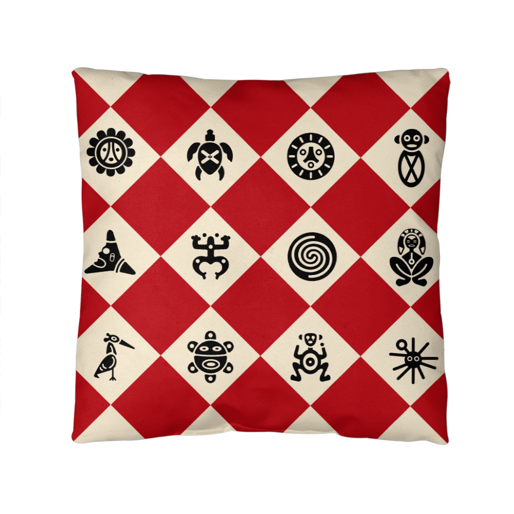 Taino Symbol Puerto Rico Decorative Accent Indoor Outdoor Pillow