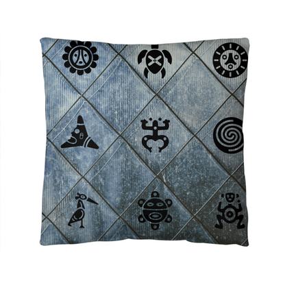 Taino Symbols Puerto Rico Indoor Outdoor Decorative Accent Pillow