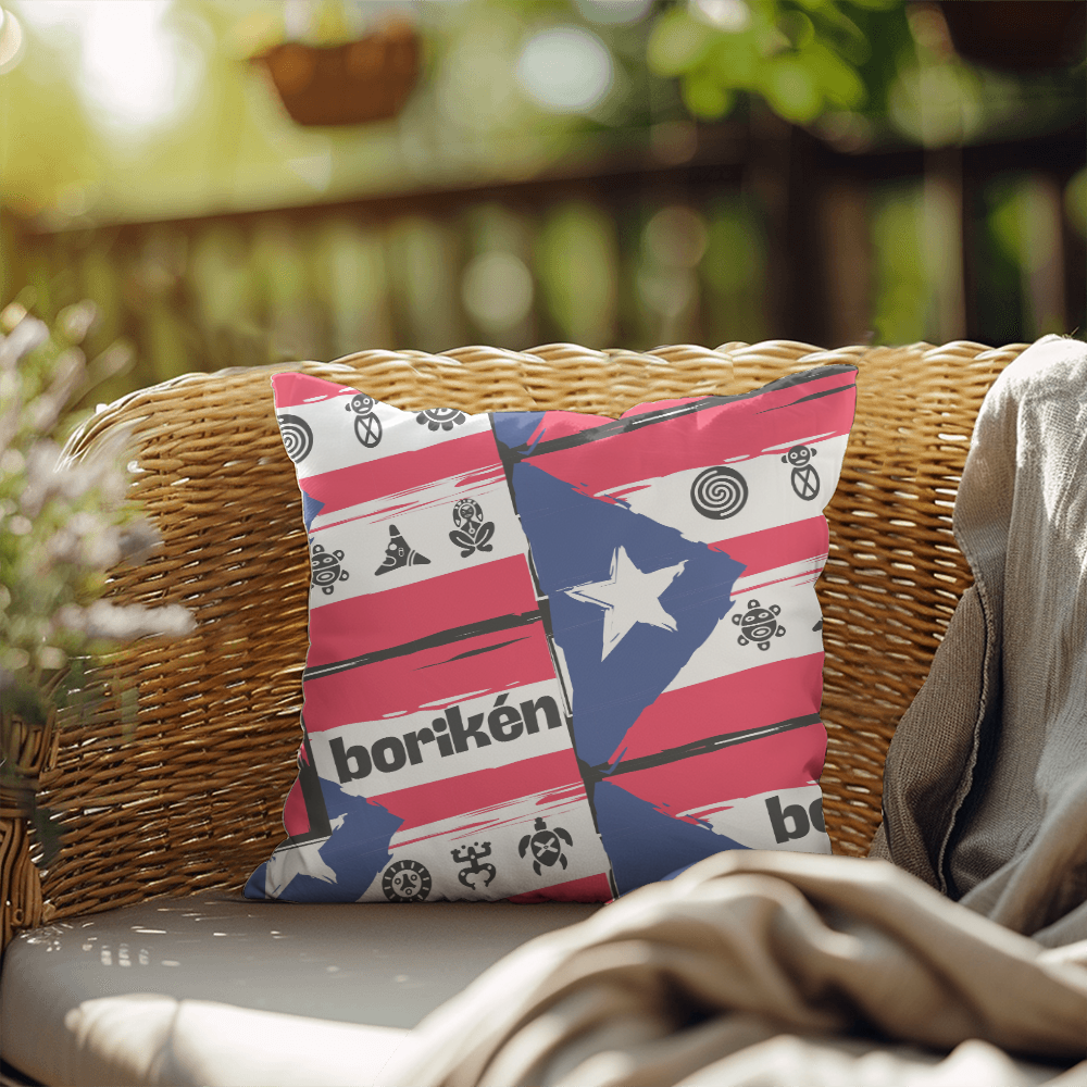 Borikén Indoor Outdoor Puerto Rico Accent Decorative Pillow