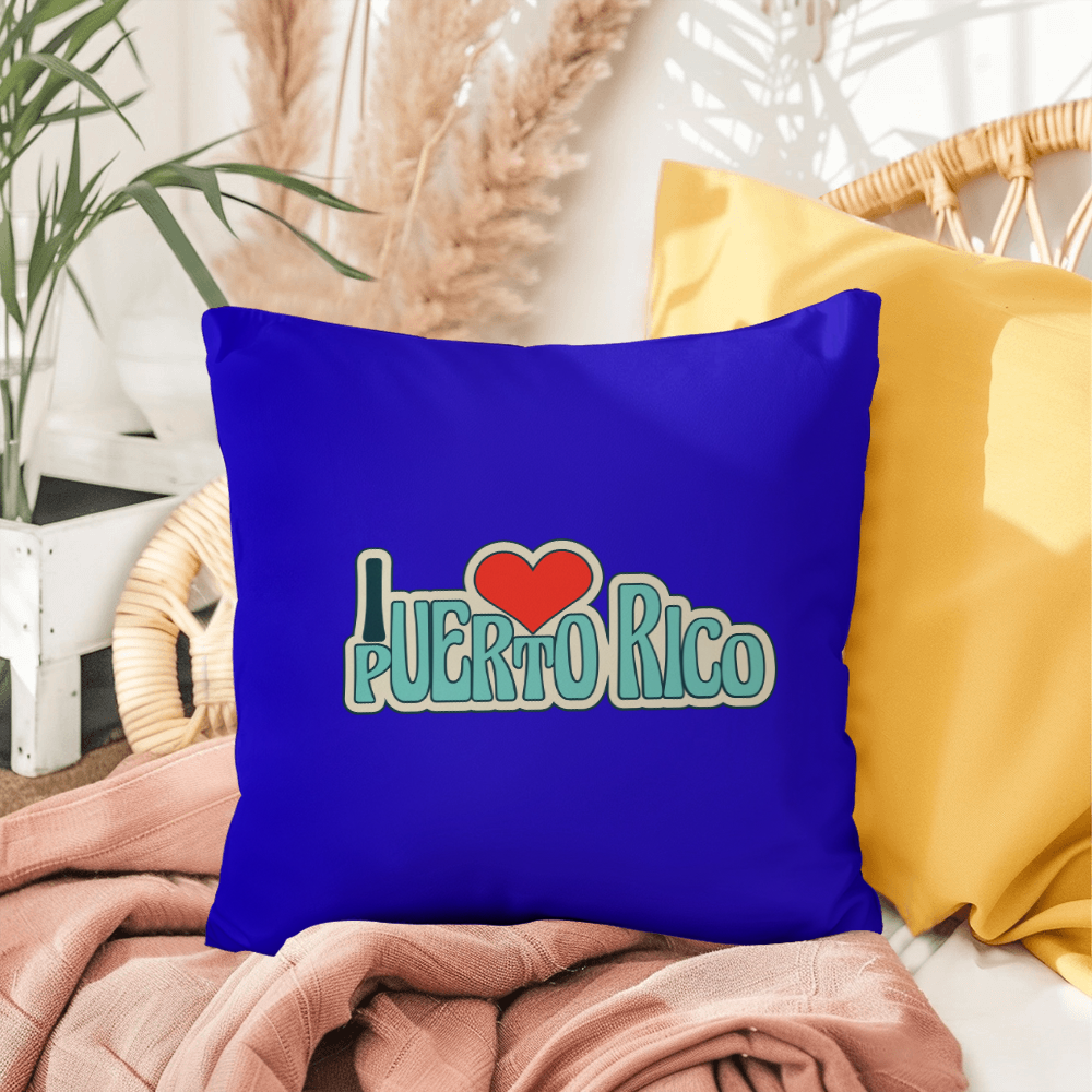 Almohada Decorativa Para Adentro o Afuera Yo <3 Puerto Rico - I <3 Puerto Rico Decorative Indoor/Outdoor Pillow  - Blue