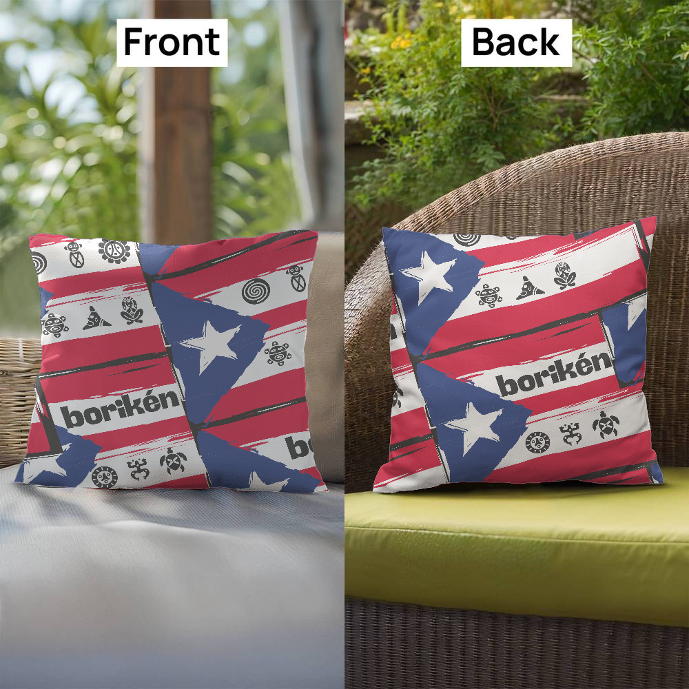 Borikén Indoor Outdoor Puerto Rico Accent Decorative Pillow