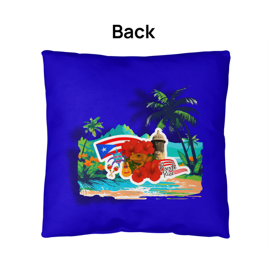 Almohada Decorativa Para Adentro o Afuera Yo <3 Puerto Rico - I <3 Puerto Rico Decorative Indoor/Outdoor Pillow  - Blue