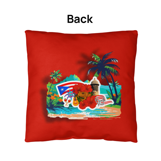 - Almohada Decorativa Para Adentro o Afuera Yo <3 Puerto Rico - I <3 Puerto Rico Decorative Indoor/Outdoor Pillow  - Red