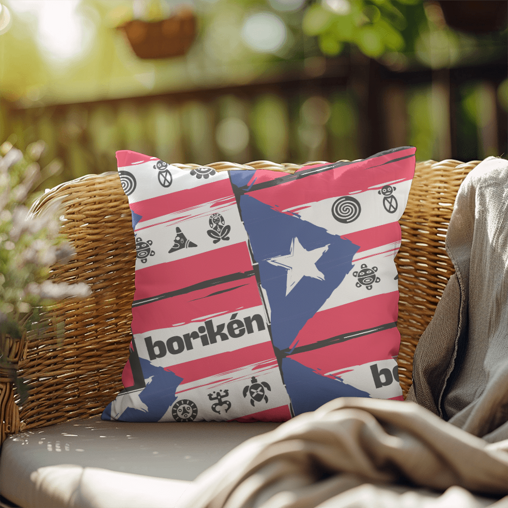 Borikén Indoor Outdoor Puerto Rico Accent Decorative Pillow