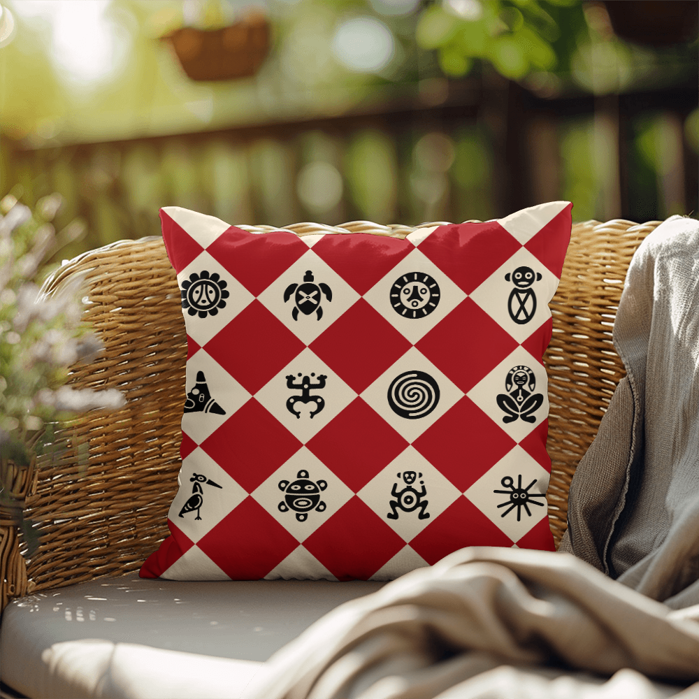 Taino Symbol Puerto Rico Decorative Accent Indoor Outdoor Pillow