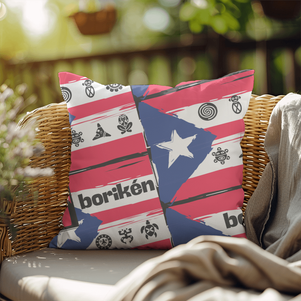 Borikén Indoor Outdoor Puerto Rico Accent Decorative Pillow