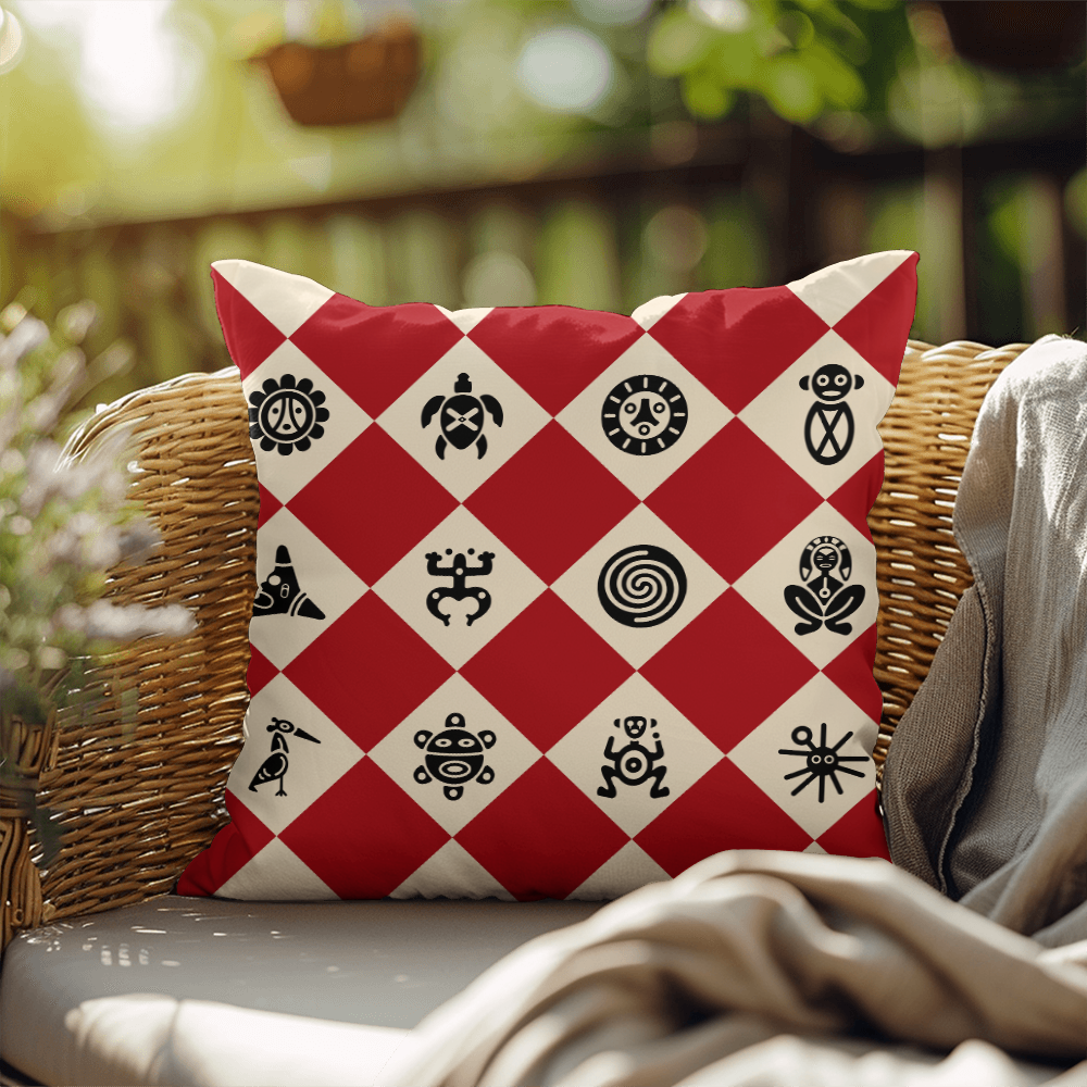 Taino Symbol Puerto Rico Decorative Accent Indoor Outdoor Pillow